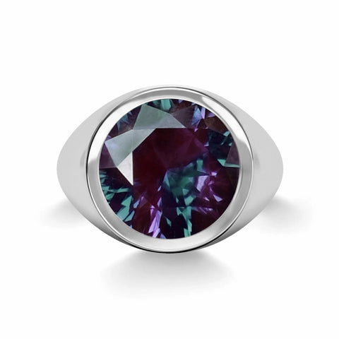 Jamestown Alexandrite Ring in 14k Gold (June) - White Gold