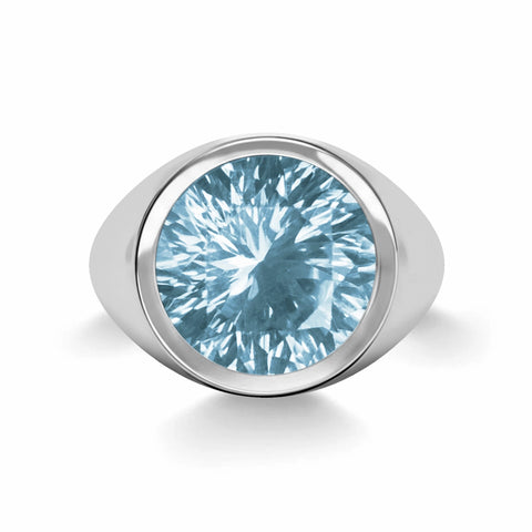 Jamestown Nantucket Blue Topaz Ring in 14k Gold (December) - White Gold