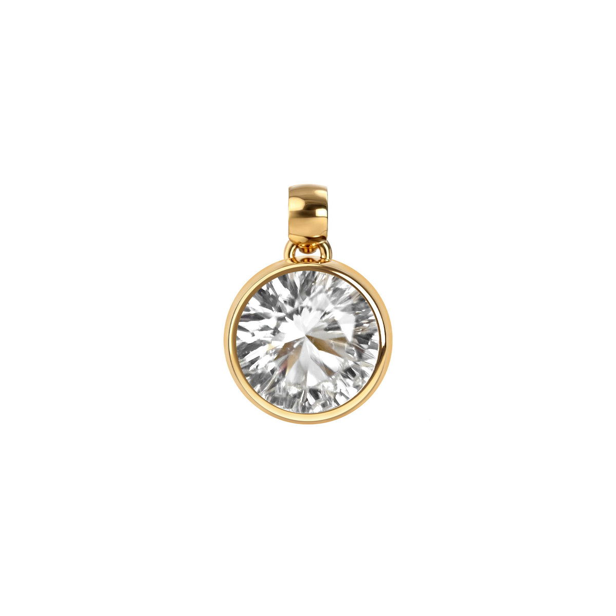 Jamestown White Topaz Pendant in 14k Gold (April)