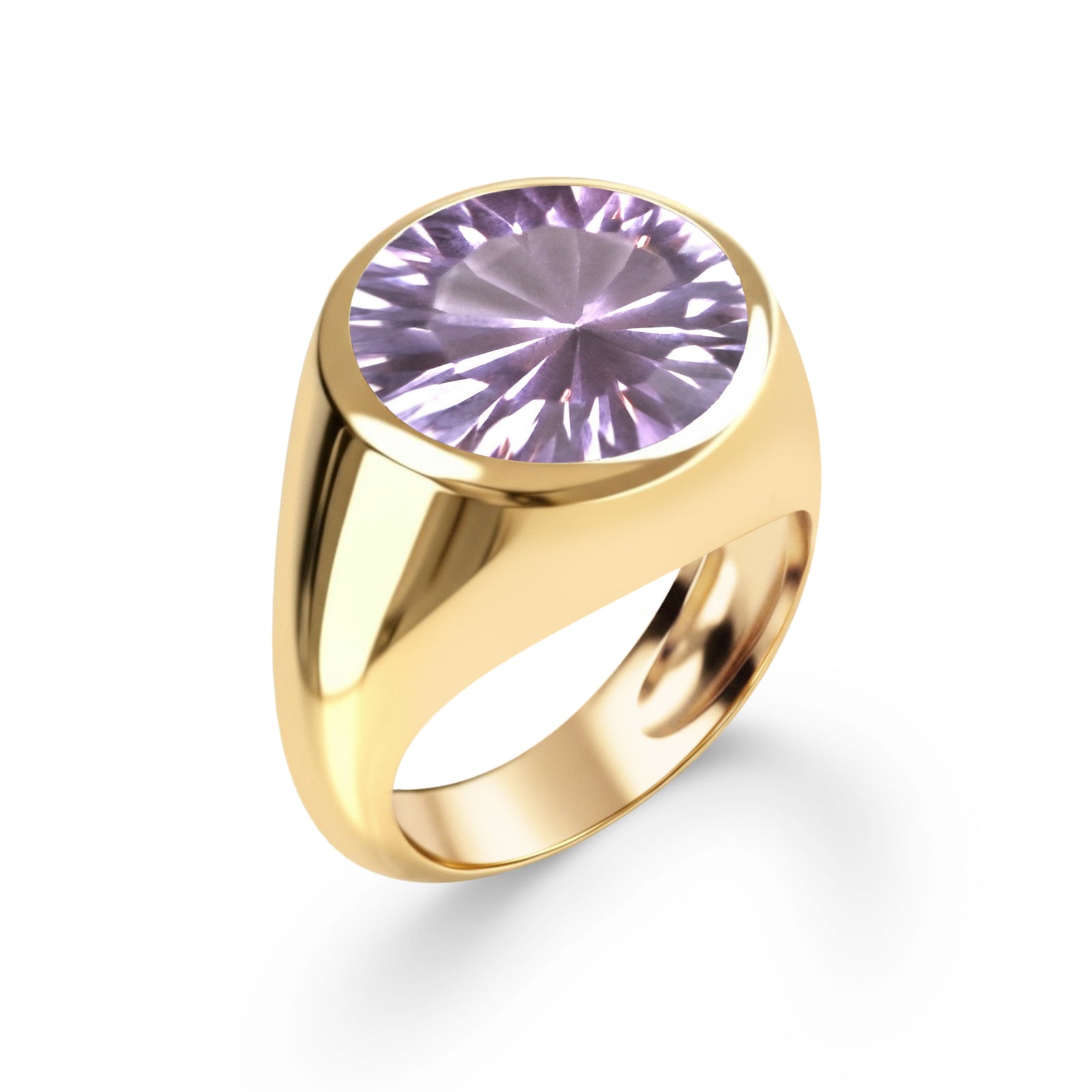 Jamestown Rose de France Amethyst Ring in 14k Gold (February)