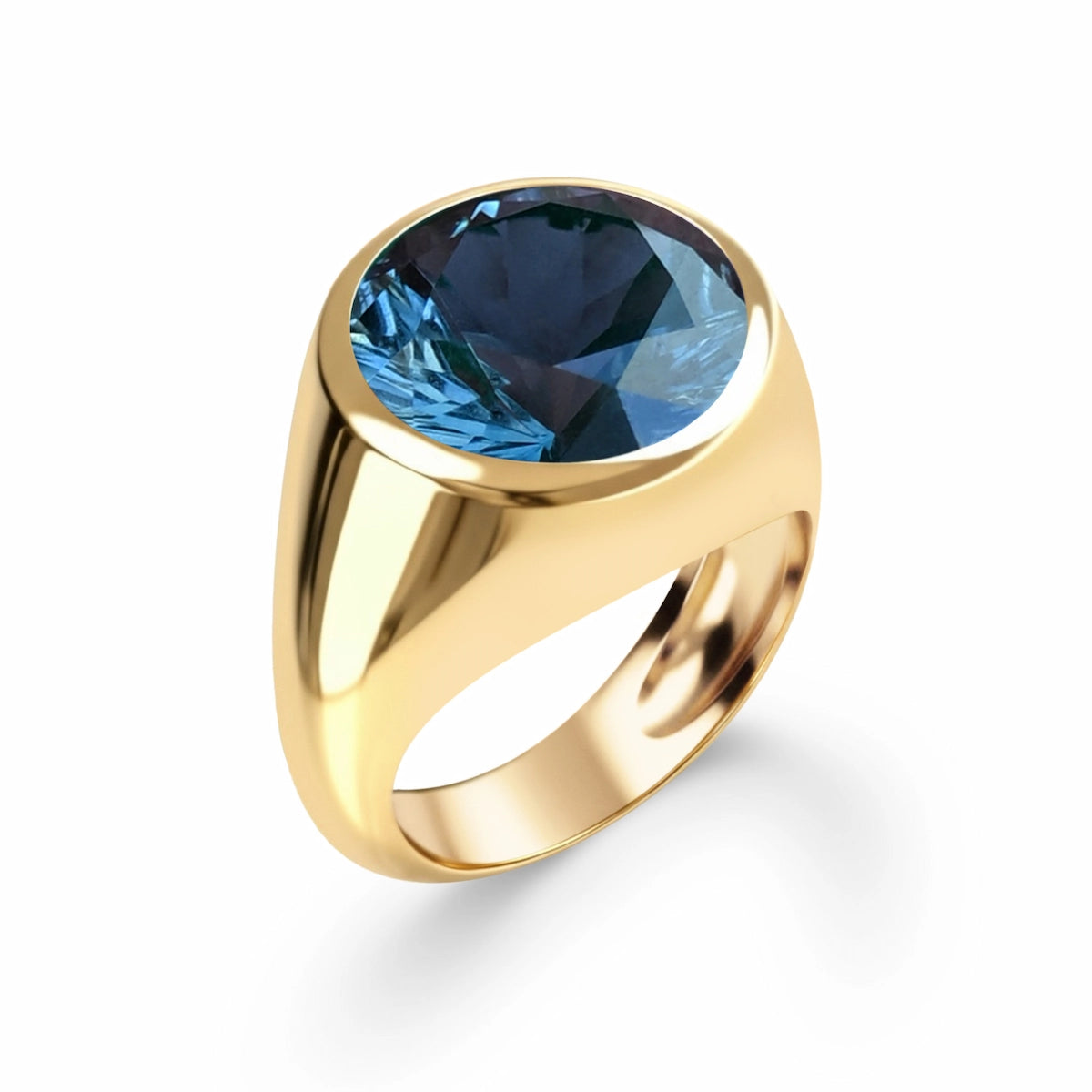 Jamestown Atlantic Blue Topaz Ring in 14k Gold (December)