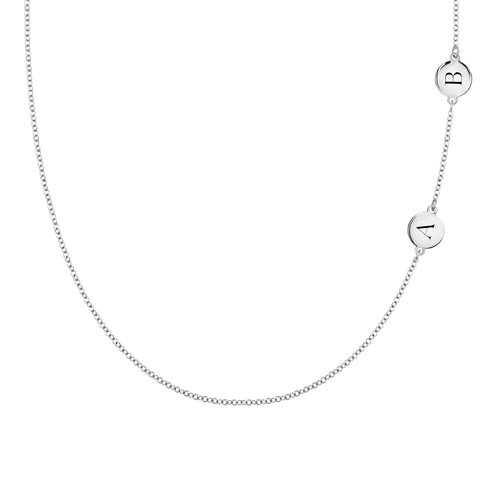 2 Letter Necklace in 14k Gold (Double Spacing) - White Gold