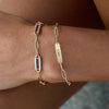 Large 1 Nameplate Bracelet on Adelaide in 14k Gold
