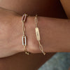 Large 3 Nameplate Bracelet on Adelaide in 14k Gold