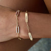 Large 4 Nameplate Bracelet on Adelaide in 14k Gold