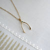 Large Emerald Wishbone Pendant in Solid 14k Gold (May)