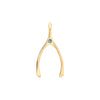 Large Alexandrite Wishbone Pendant in Solid 14k Gold (June)