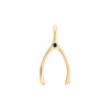 Large Sapphire Wishbone Pendant in Solid 14k Gold (September)