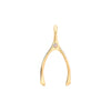 Large Opal Wishbone Pendant in Solid 14k Gold (October)