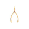 Large Pink Sapphire Wishbone Pendant in Solid 14k Gold (October)
