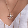 Large Compass Birthstone Pendant in 14k Gold