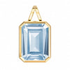 Large Warren Aquamarine Pendant in 14k Gold (March)