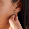 Rosecliff Diamond & Nantucket Blue Topaz Hoop Earrings in 14k Gold (December)