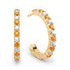 Rosecliff Diamond & Citrine Hoop Earrings in 14k Gold (November)