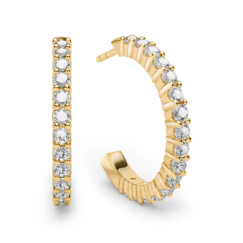 Rosecliff Birthstone Hoop Earrings in 14k Gold