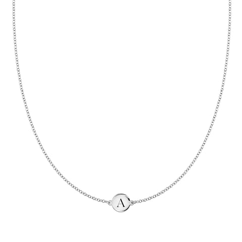 1 Letter Necklace in 14k Gold - White Gold