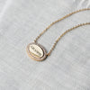 Grammy Pavé Oval Necklace in 14k Gold