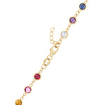 Rainbow Large Peace Sign Newport Bracelet in 14k Gold