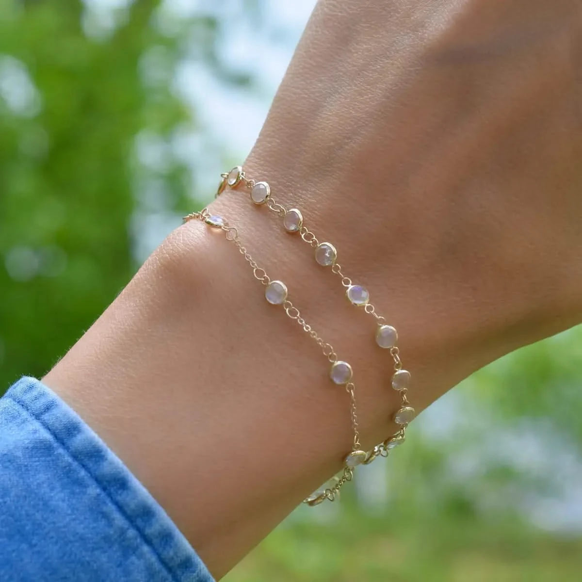 Newport Moonstone Bracelet in 14k Gold (June) - Main Image