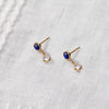 Personalized Petite 2 Birthstone Earrings in 14k Gold