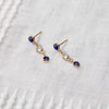 Personalized Petite 3 Birthstone Earrings in 14k Gold