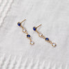 Personalized Petite 4 Birthstone Earrings in 14k Gold