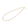 Sunset Newport necklace featuring 42 alternating 4 mm briolette cut pink sapphires and citrines bezel set in 14k gold
