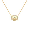 Gigi Pavé Oval Necklace in 14k Gold