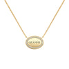 Grammy Pavé Oval Necklace in 14k Gold