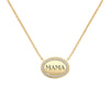 Mama Pavé Oval Necklace in 14k Gold