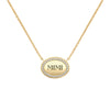 Mimi Pavé Oval Necklace in 14k Gold