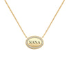 Nana Pavé Oval Necklace in 14k Gold