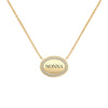 Nonna Pavé Oval Necklace in 14k Gold