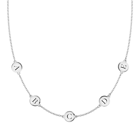 5 Letter Necklace in 14k Gold (Double Spacing) - White Gold