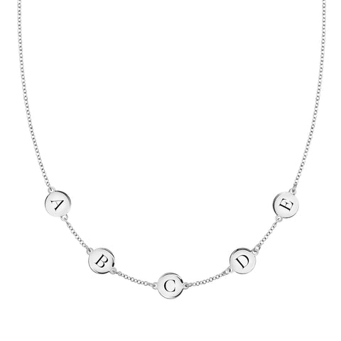 5 Letter Necklace in 14k Gold (Single Spacing) - White Gold