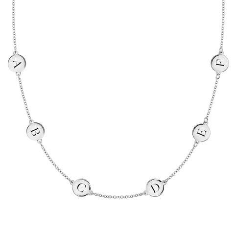 6 Letter Necklace in 14k Gold (Double Spacing) - White Gold