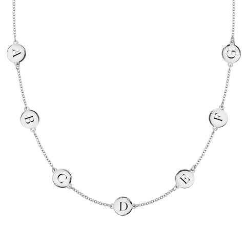 7 Letter Necklace in 14k Gold (Double Spacing) - White Gold