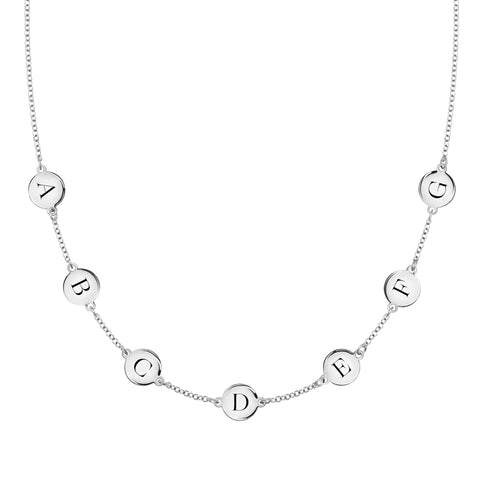 7 Letter Necklace in 14k Gold (Single Spacing) - White Gold