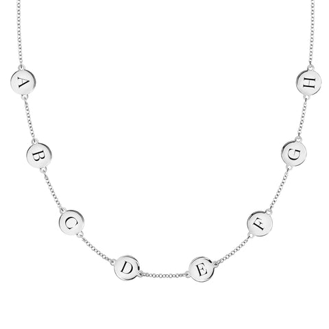 8 Letter Necklace in 14k Gold (Single Spacing) - White Gold