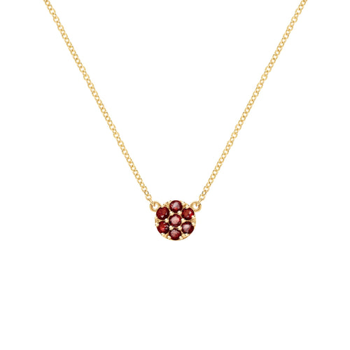 Rosecliff Garnet Mini Necklace in Solid 14k Gold (January)