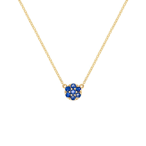 Rosecliff Sapphire Mini Necklace in Solid 14k Gold (September)