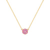 Rosecliff Pink Sapphire Mini Necklace in Solid 14k Gold (October)