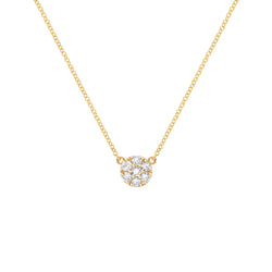 Rosecliff White Topaz Mini Necklace in Solid 14k Gold (April)