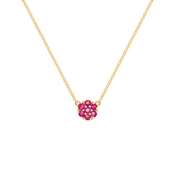 Rosecliff Ruby Mini Necklace in Solid 14k Gold (July)