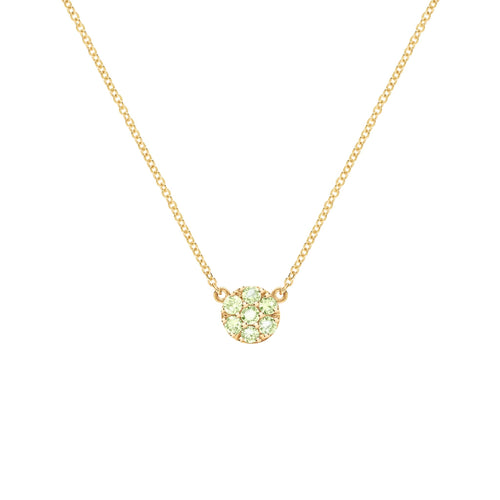 Rosecliff Peridot Mini Necklace in Solid 14k Gold (August)