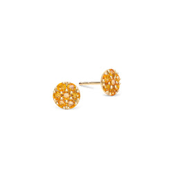 Rosecliff Citrine Mini Stud Earrings in Solid 14k Gold (November)