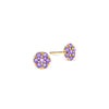 Rosecliff Amethyst Mini Stud Earrings in Solid 14k Gold (February)