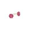 Rosecliff Ruby Mini Stud Earrings in Solid 14k Gold (July)