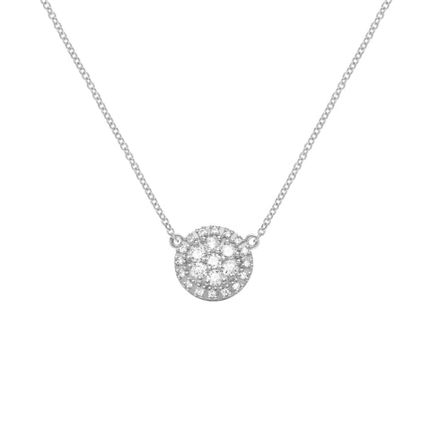 Palmer Diamond Necklace in Solid 14k Gold - White Gold