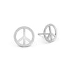 Peace Sign Stud Earrings in 14k Gold